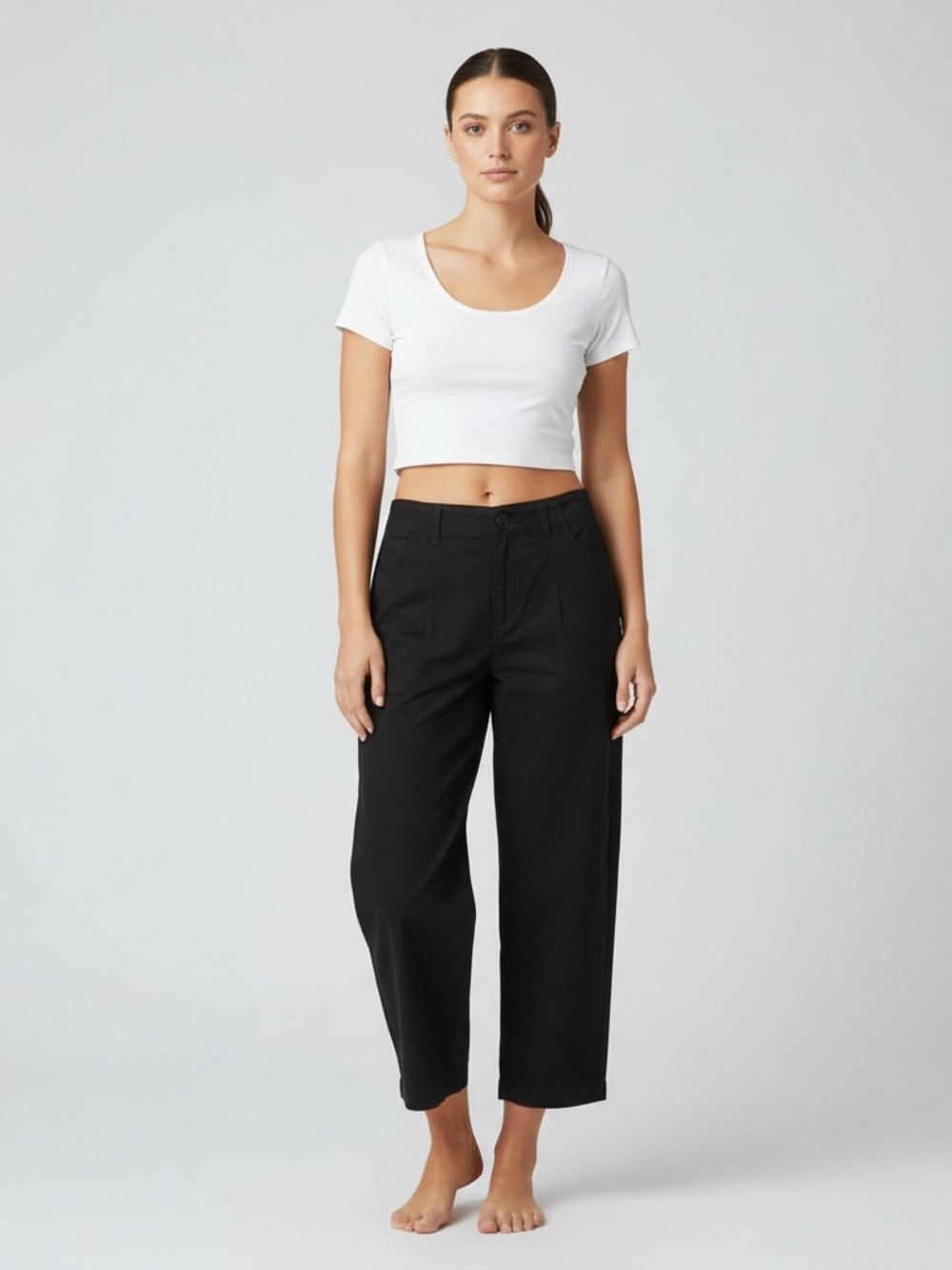 A New Day | Black cotton high rise mom jeans fit pants size 6